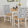 thumbnail image 5 of Black Flower Chair Back Covers, Removable Chair Covers for Dining Chairs Set of 6, Washable Chairs Slipcovers Back Seat Protector for Wedding Party 19"x20", 5 of 9