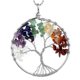 thumbnail image 1 of 7 Chakra Gemstone Tree Of Life Natural Tumbled Gemstone Wire Wrapped Crystal Pendant Necklace For Women Jewellery, 1 of 5