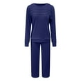 thumbnail image 4 of vigerkar Women's 2 Piece Sets Sweatshirt Casual Travel Outfits Lounge Wide Leg Tracksuit Cozy Sweatsuits Fashion (Navy, XL), 4 of 4