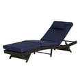 thumbnail image 6 of PAPROOS Outdoor Chaise Lounge Chair Set of 2, Wicker Outdoor Lounger Recliner with Cushions and 5-Level Adjustment Backrest, Modern Patio Lounge Chair for Poolside, Garden, Dark Blue, 6 of 9
