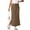Brown, variant on Smoofit Maxi Skirt for Women Modal Soft Drawstring Casual Long Skirts Side Slits Midi Lounge with 2 Pockets Solid Color Office Lady Skirt