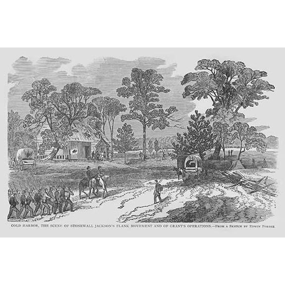 Stonewall Jackson's Flank Movement at Cold Harbor-Fine Art Canvas Print (20" x 30")