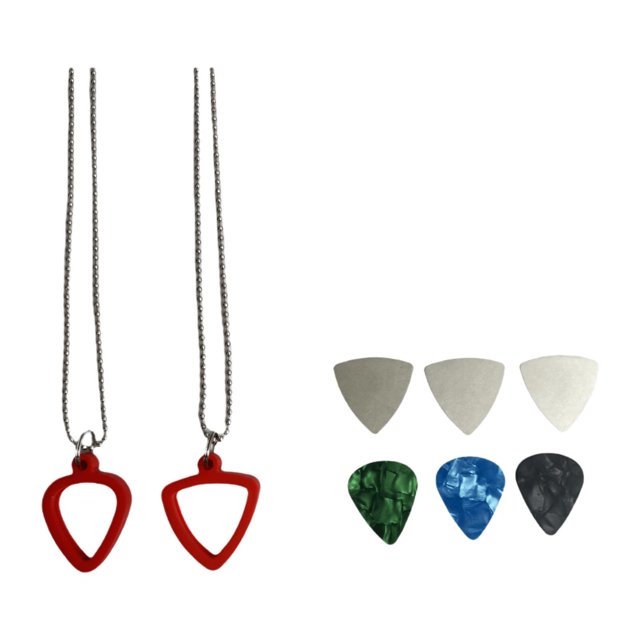 Bunblic Collier Porte-Crochet de Guitare en Silicone Pendentif pour Ukulélé Basse Rouge