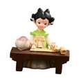 thumbnail image 2 of deevoka Girl Resin Statue Figurine with Light Desktop Cabinet Folk Ethnic Decoration Green, 2 of 9