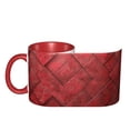 thumbnail image 4 of Red Leather Pattern Mix Coffee Mug Fun Custom Ceramic Mugs 11oz Red, 4 of 5
