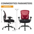 thumbnail image 3 of FDW 500lb Big & Tall Office Chair - Ergonomic w/Lumbar Support & Wide Seat for Home Office (Red), 3 of 7