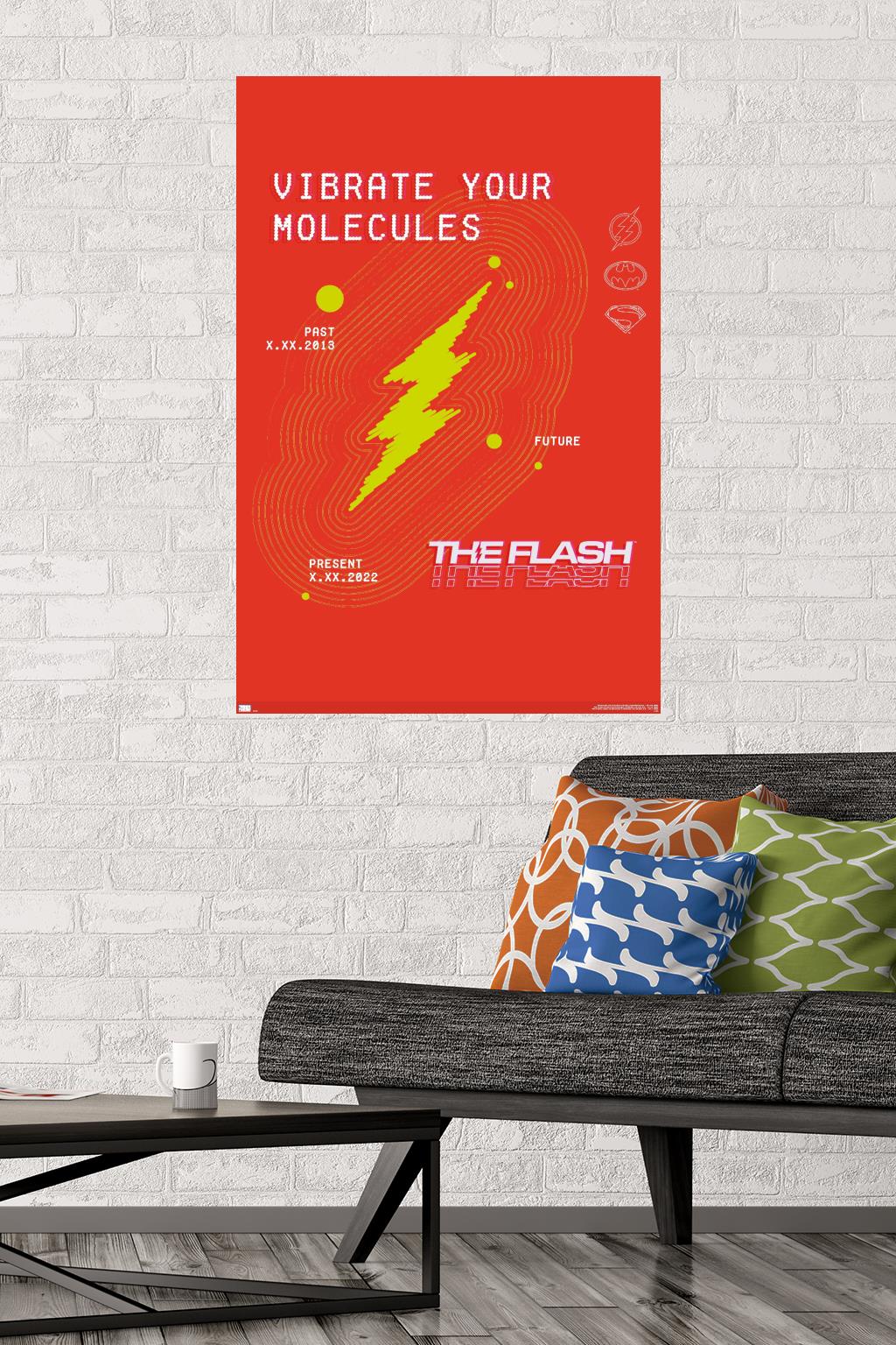 DC Comics Movie The Flash - Vibrate Your Molecules Wall Poster, 22.375" x 34"