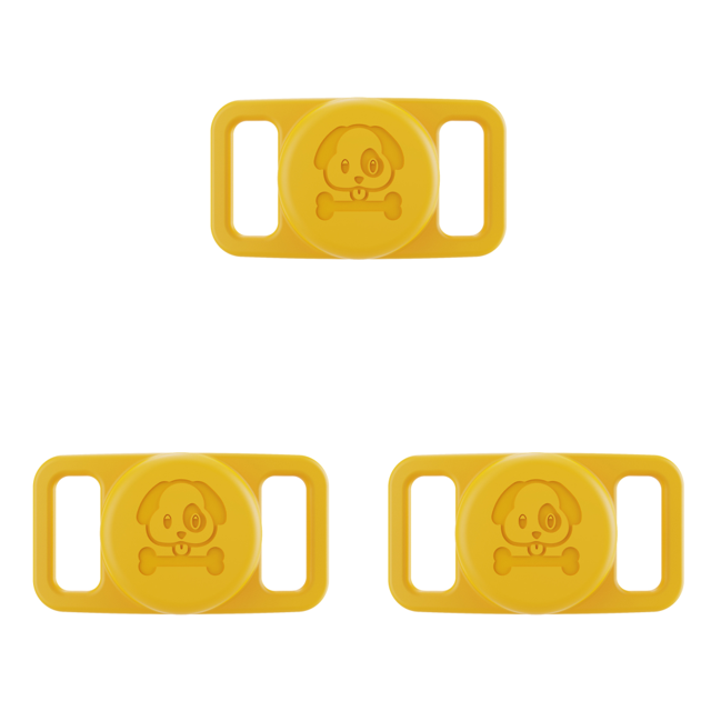 Para Airtag Funda Silicona Soporte Impermeable Collar Perro () Amarillo