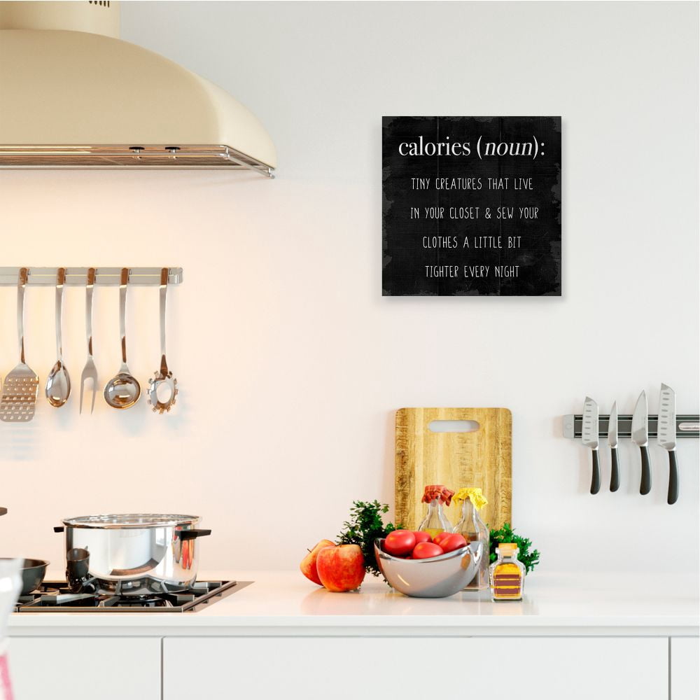 Calories are Tiny Creatures Definition Food Humor Food & Beverage Gallery-Wrapped Canvas Print Wall Art, 17x17