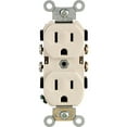 thumbnail image 2 of Leviton S06-0CR15-0TS Duplex Receptacle, 2 -Pole, 15 A, 125 V, Side Wiring, NEMA: 5-15R, Light Almond, 2 of 2