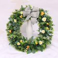 thumbnail image 2 of Spring Front Door Wreath Beautiful Green Handcrafted Wreath Artificial Floral Wreath Spring Summer Wreaths Front Door Fake Flower Wreath Green Wall Window Hanging Decor 18 Inch, 2 of 6