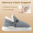 thumbnail image 4 of Drecage Womens Fuzzy Slippers Mens, Fleece Lined House Slipper for Ladies, Extra Plush Warm Indoor Outdoor Slippers with Heel Cover & Anti-slip Sole, Cozy Memory Foam Home Shoes, 4 of 11