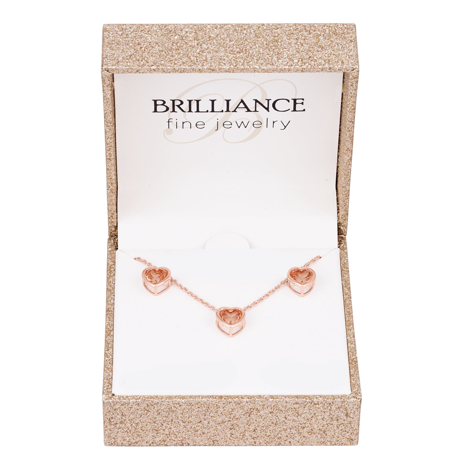 14kt Rose Gold Plated Simulated Morganite Heart and Earring Set