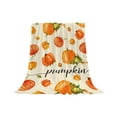 thumbnail image 2 of KOYPTL Fall Pumpkin Throw Blanket,Watercolor Autumn Design with Orange and White Pumpkins, Warm Soft Cozy Flannel Bed Blankets, Modern Farmhouse Decor for Bed Couch Sofa and Chair, 2 of 6
