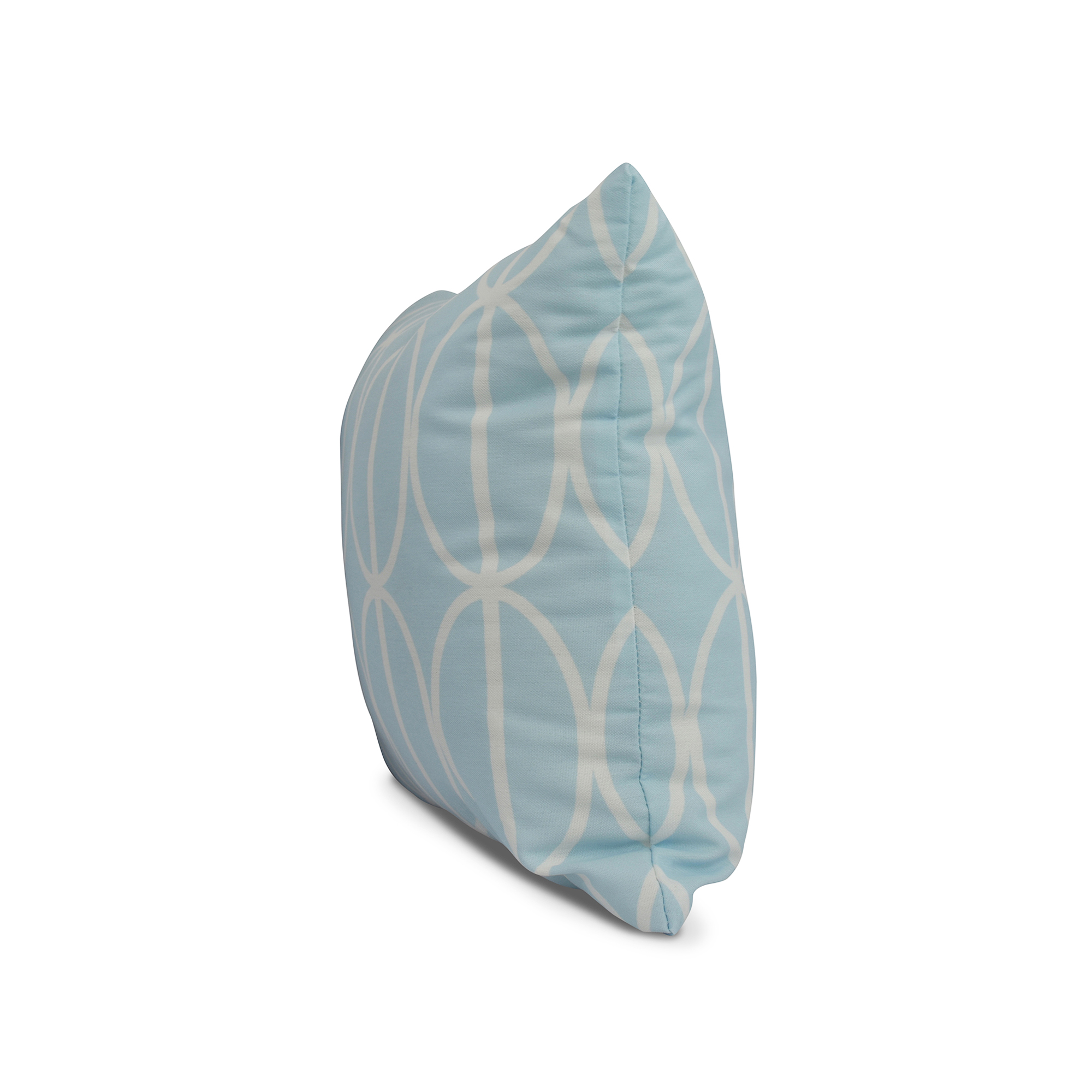 Simply Daisy, 20" x 20" Ovals Go \'Round, Geometric Print Outdoor Pillow, Pale Blue