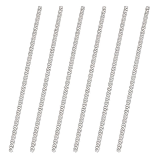 6Pcs M5 7" Stainless Steel Fully Threaded Rods Threaded Rod & Studs Right Hand Thread Pitch for Anchor Bolts Clamps Hangers and U-Bolts