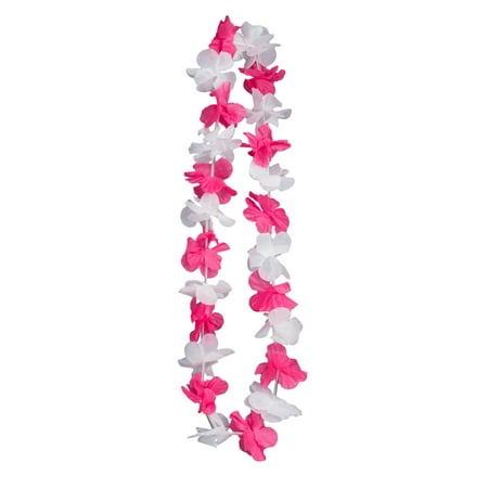 Tropical Haze Luau Party 2in Flower Petal 36in Fabric Leis, 12 Pack