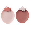 thumbnail image 4 of 3 Pcs Assiette à Fruits Assiette de Service pour Collations Plateau Alimentaire Design en Forme de Fraise pour Salon (Rouge Violacé), 4 of 9