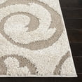 thumbnail image 3 of SAFAVIEH Florida Doug Floral Vines Geometric Shag Area Rug, Ivory/Beige, 4' x 6', 3 of 11