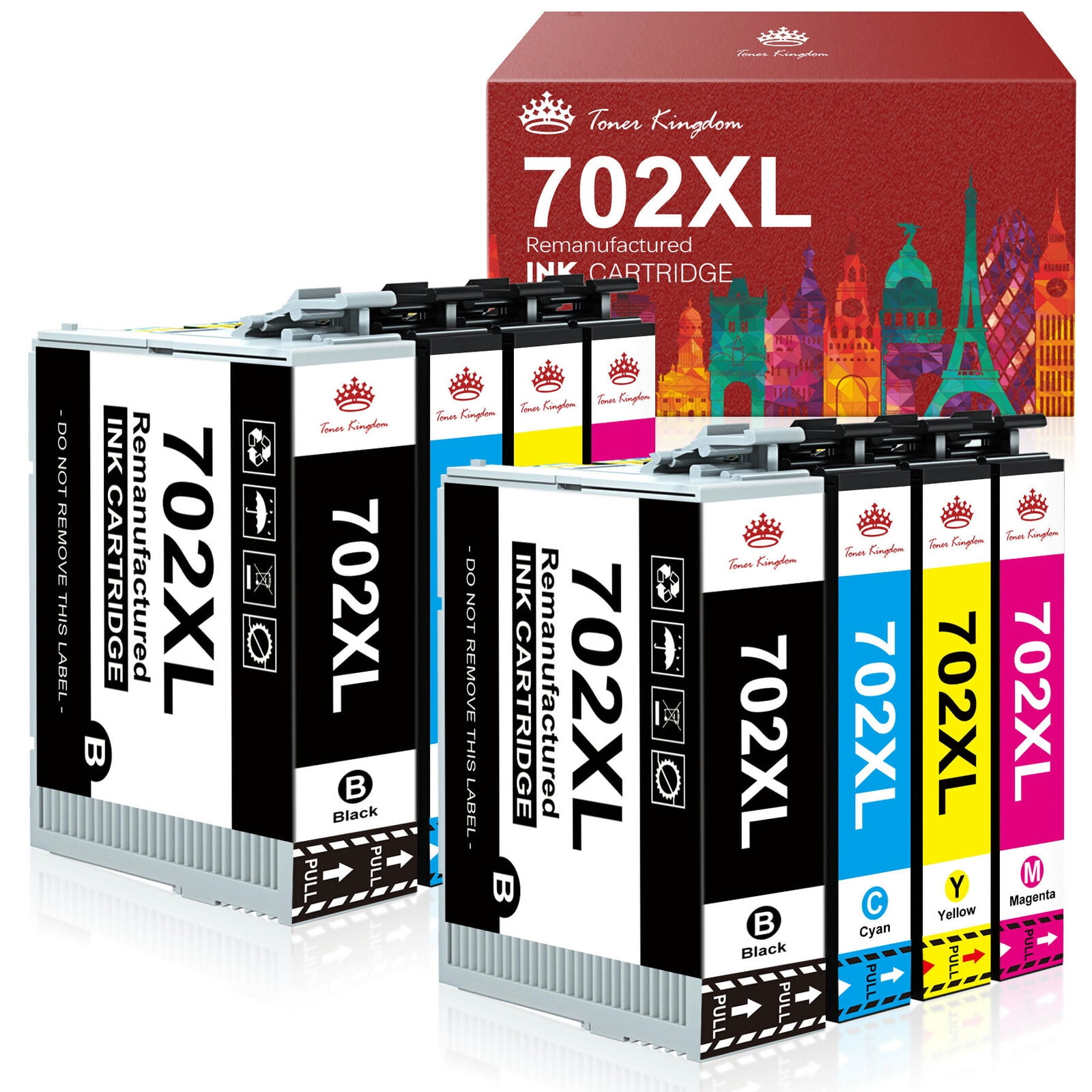 Tonerkingdom 702 ink Compatible Ink Cartridges Replacement for Epson