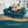 thumbnail image 5 of Costway Modern Loveseat Fabric 2-Seat Sofa Couch for Small Space w/ Metal Legs Blue, 5 of 10