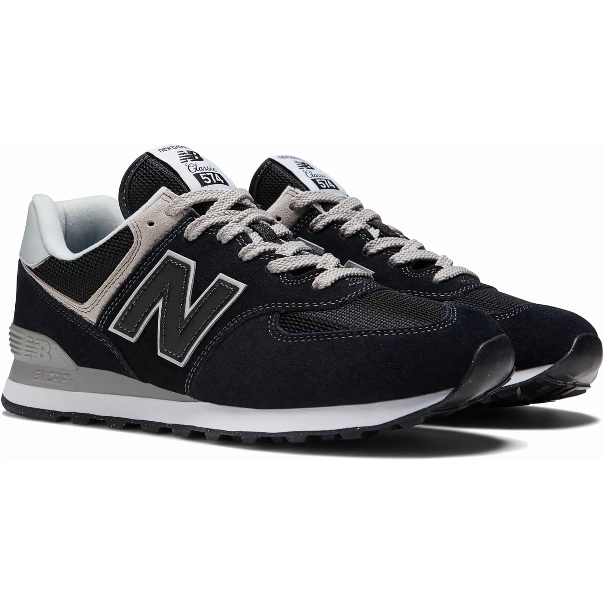 New Balance ML574EVB: Men's 574 Core Sneaker, BLACK/WHITE, WIDE