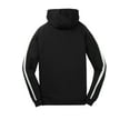 thumbnail image 6 of Sport-Tek Youth Sleeve Stripe Pullover Hooded Sweatshirt-S (Black/ White), 6 of 6