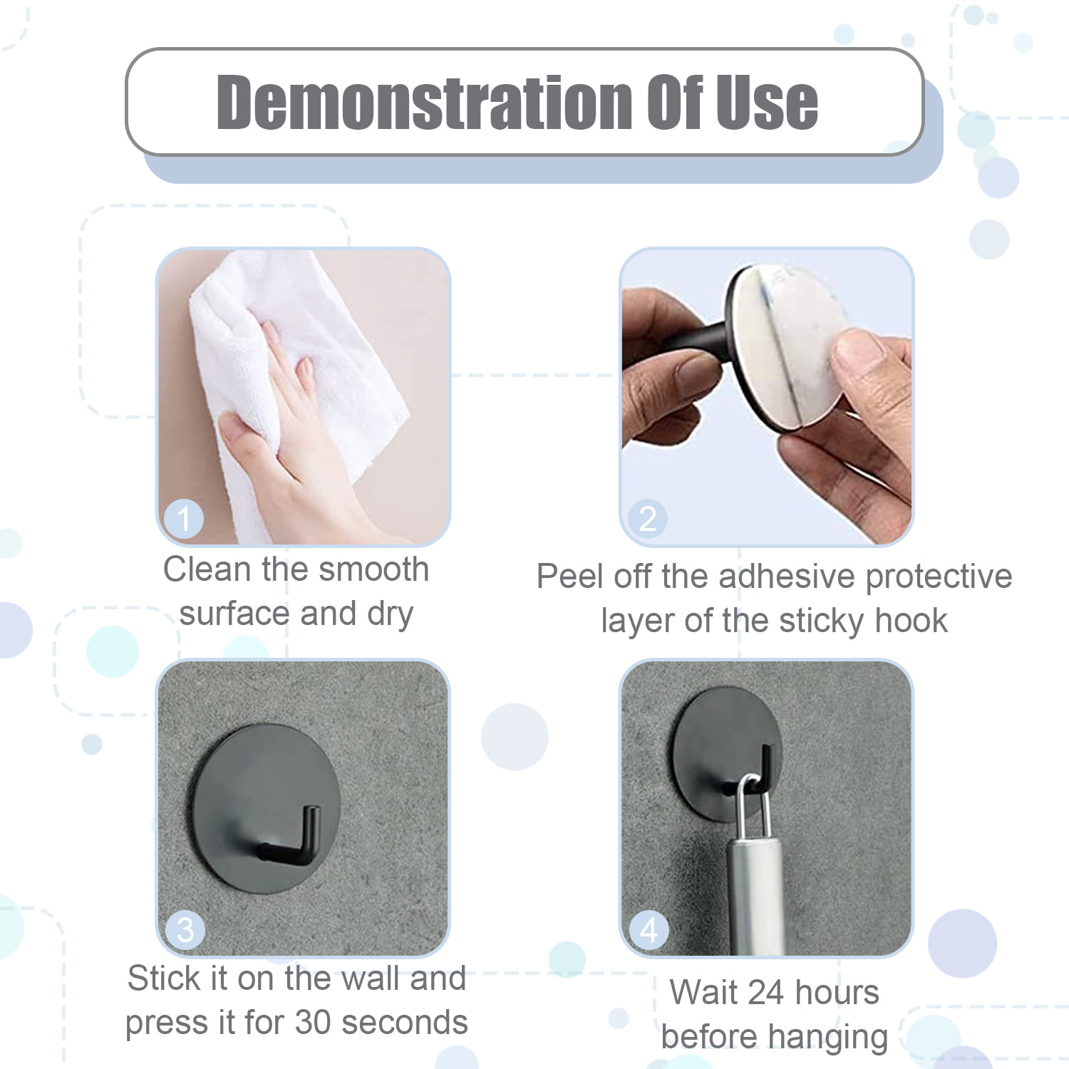 iOPQO Command Hook Large Wall Mount Strong Adhesive Waterproof Handheld  Shower Holder Shower Head Holder For Shower Kids Shower Bathroom Shower  Hooks For Hanging 