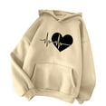 thumbnail image 4 of Aboser Plus Size Hoodies for Women Pullover Graphic Long Sleeve Workout Tops Casual Drawstring Hooded Blouses Oversized Sweatshirts, 4 of 4