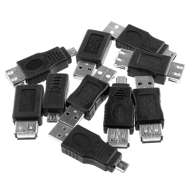 10 Pack USB 2.0 A USB Micro Adaptador Convertidor Para Computadora