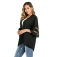 thumbnail image 3 of Women's Open Front Short Sleeves Cardigan Sheer Chiffon Cardigan Coat Beachwear Cover up for Summer Beach Pool Travel Vacation, 3 of 9