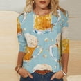 thumbnail image 2 of PuLe Long Sleeve Shirts for Women Womens 3/4 Length Sleeve Tops Casual Three Quarter Sleeve T-Shirts Round Neck Cute Tunic Tops Summer Blouses for Women 2024 ﻿, 2 of 4