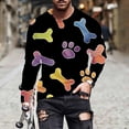 thumbnail image 1 of Ceisia Men's Colorful Glitter Paw Print T-Shirt | Slim Long-Sleeve Crewneck Casual Top Gift, 1 of 5