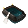 thumbnail image 1 of GROWTH TANK Semi Enclosed Cat Litter Box High Sides Deep Sandbox Splashproof Kitten Green, 1 of 9