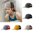 thumbnail image 3 of CSChome Baseball Cap Unisex Baseball Adjustable Hollow Mesh Lightweight Long Brim Color Matching UV Protection Outdoor Daily Trucker Hat, 3 of 7