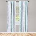 thumbnail image 4 of Ambesonne Chevron Window Curtains, Retro Zigzag Continuous Art, Each 28" W x 95" L, Pale Cadet Blue and Pink, 4 of 4
