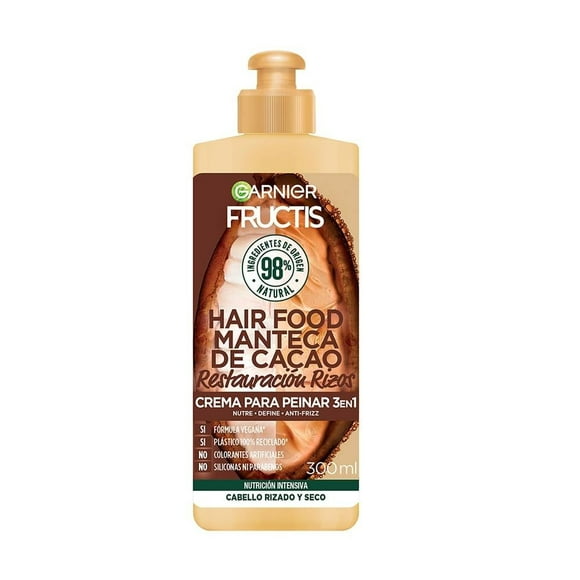 Crema para peinar Fructis Hair Food 3en1 Manteca de Cacao 300 ml
