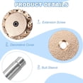 thumbnail image 3 of Uxcell Door Hole Cover Plate Zinc Alloy Wave Round Deadbolt Cover Plate Door Reinforcement Plate Gold Tone, 3 of 6