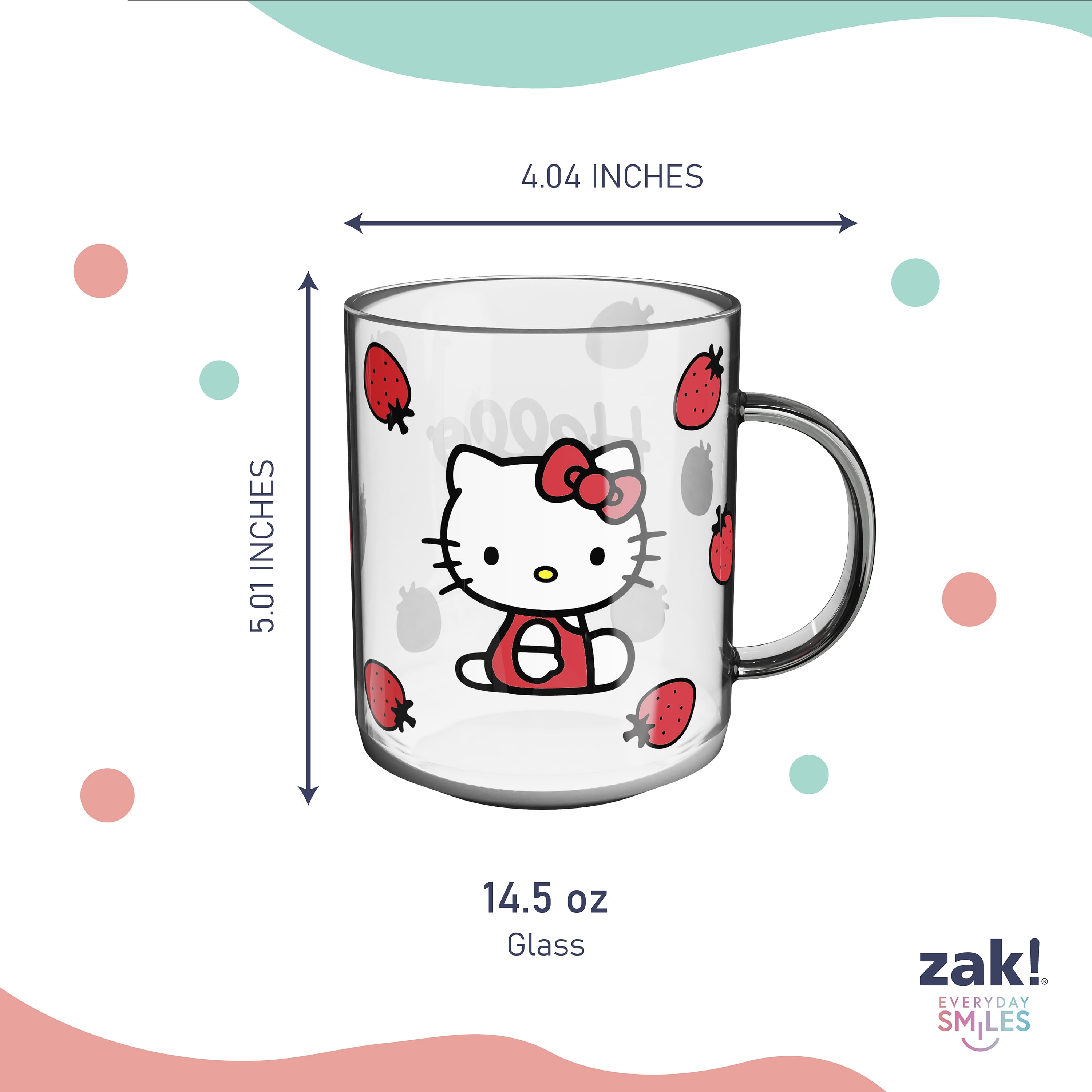 Zak Designs Hello Kitty Glass Kaya Mug, 15.5oz - Walmart.com