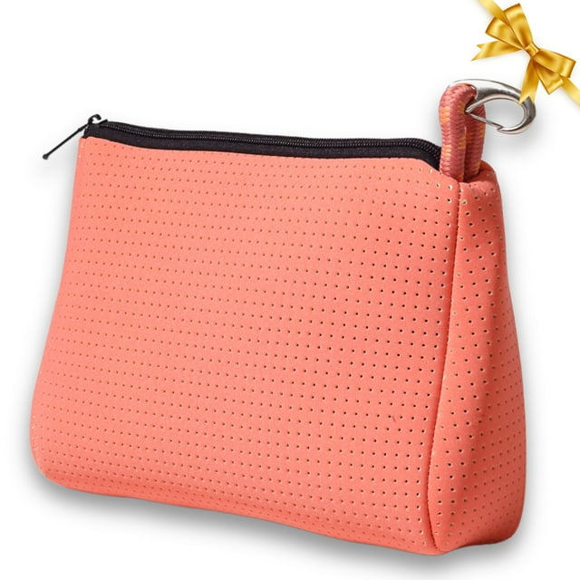 Bolsa de maquillaje POPUPS, grande, impermeable, de neopreno, color rosa ruborizado