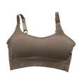 thumbnail image 1 of Sonducket Sujetador deportivo sin costuras para mujer, Top deportivo Push Up para fitness, Sujetador deportivo con relleno en la espalda en U, Sujetador de Ropa interior Caqui Sonducket AP000316-05, 1 of 6