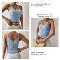 thumbnail image 4 of Camiseta sin mangas de punto con cuello redondo para mujer, camisola ajustada de Color puro elegante a la moda, camiseta sin mangas, 4 of 8