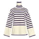 thumbnail image 4 of Puntoco-suéter informal de manga larga con cuello alto para mujer, blusa holgada de punto con abertura lateral, liquidación de Navidad Puntoco Puntoco-2287, 4 of 5
