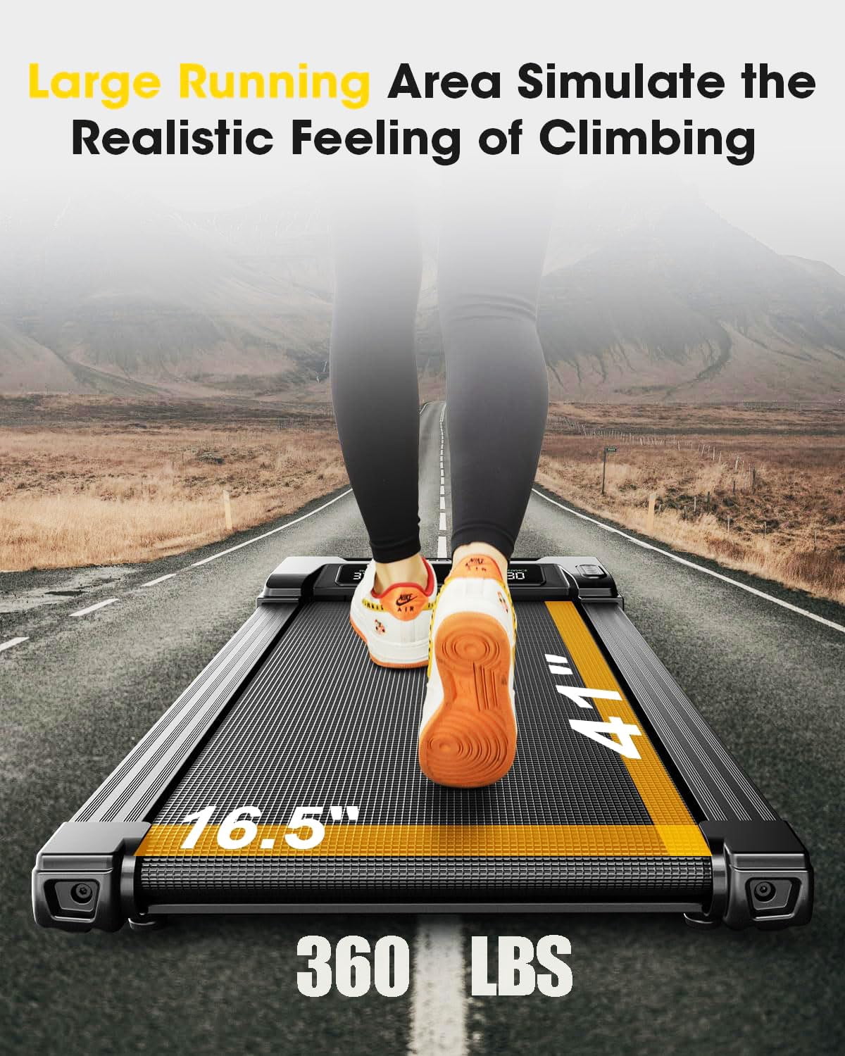 THAILE Walking Pad Treadmill with Incline, Home Treadmill with 5-Level Automatic Adjustment