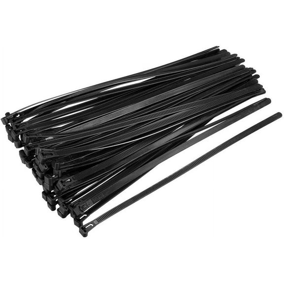 100pcs Reusable Cable Ties 18 Inch x 0.3 Inch Adjustable Nylon Zip Ties Wraps Black