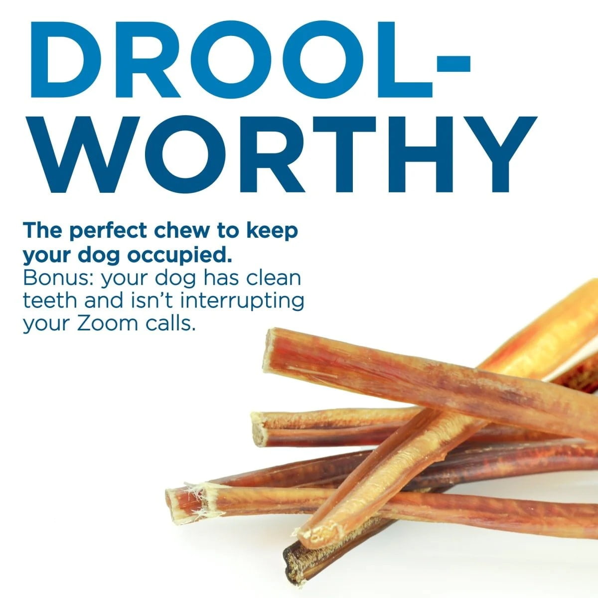 Best Bully Stick 12 Inch Thin Bully Sticks for Dogs 16 Count Natural Grass-Fed Beef, No Rawhide, Grain and Odor Free Chew Treat - Small, Medium, Large Breeds, Puppies