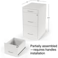 thumbnail image 3 of 3-Drawer Vertical File Cabinet, Letter Size Documents, Lockable & Mobile, 18.9" D x 14.3" W x 26.9" H, White, 3 of 18