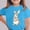 Blue, variant on Girls Bunny Graphic T-Shirt Beige Vintage Rabbit with Pink Ribbon Cute Soft Tee for Easter Spring Everyday,Size 4-5T