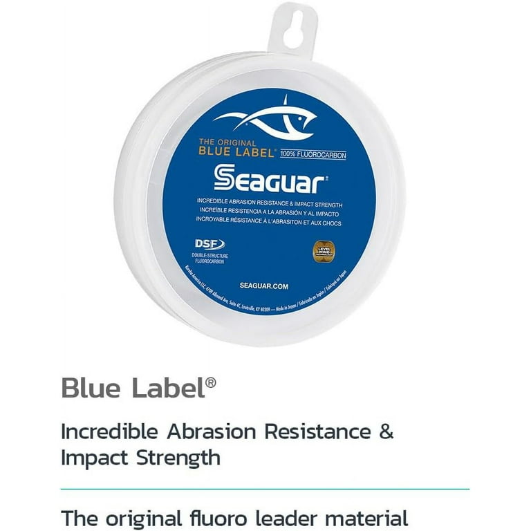 Seaguar Blue Label 100% Flourocarbon Fishing Line (DSF), 15lbs, 50yds Break  Strength/Length - 15FC50 