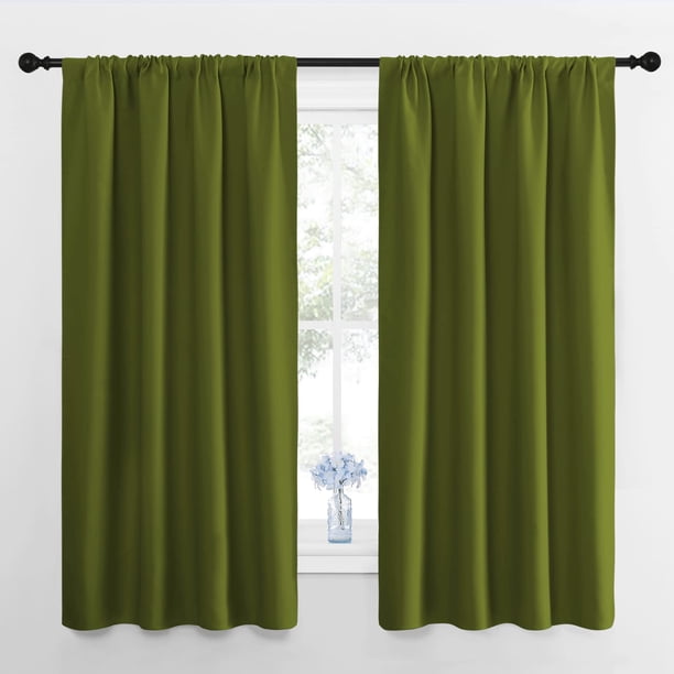 Cortinas para Ventana NICETOWN Opacas 107x160 cm Verde Oliva